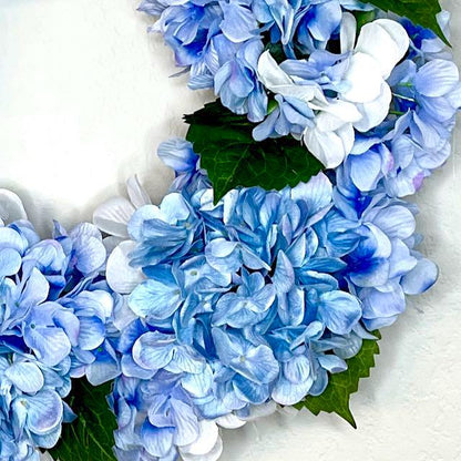 Blue Hydrangea Wreath for Front Door Handmade gift Baby Boy Shower Decorations Bedroom Home Decor Office Gift for Her Blue Hydrangea Florals