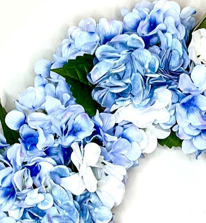 Blue Hydrangea Wreath for Front Door Handmade gift Baby Boy Shower Decorations Bedroom Home Decor Office Gift for Her Blue Hydrangea Florals