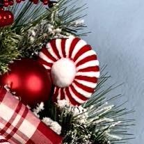 Christmas Peppermint Wreath for Front Door Holiday Decor Christmas Decorations for Home Decor Xmas Traditional Colors red and white