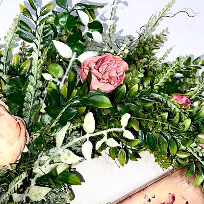 Spring Wreath for Front Door, Mauve and Pink Peonies, Cottage-Style Décor for Home, Weddings, or Bridal Showers Decorations
