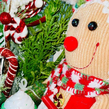Christmas Gingerbread Man Arragement for Tabletop Kitchen Centerpiece CoffeTable Decor Holiday Office Decorations Teacher Gifts Seasonal