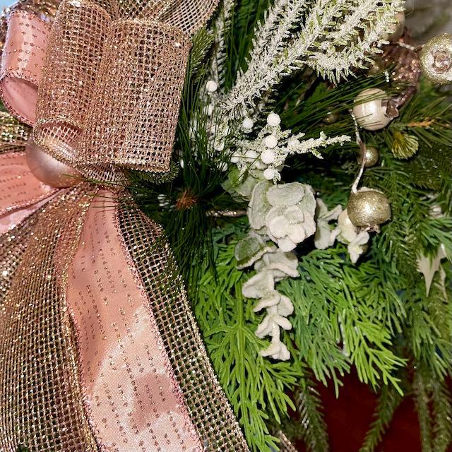 Deer Candle Stick Centerpiece Elegant Christmas Décor with Pink Poinsettia for Entry Way or Tabletop Arrangement Holiday Decorations