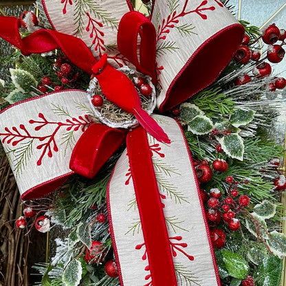 Cardinal Rustic Christmas Wreath Decor for Front Door Office Holiday Decorations Christmas Cardinal Decor Gifts Traditional Christmas Colors