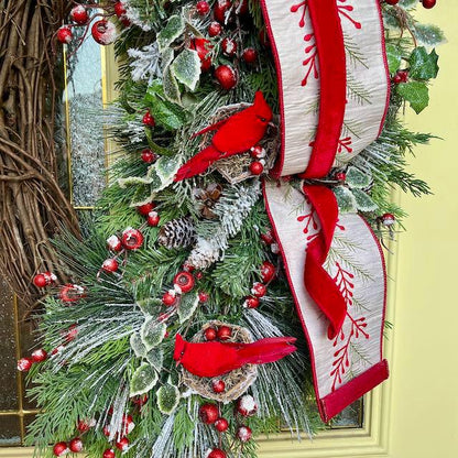 Cardinal Rustic Christmas Wreath Decor for Front Door Office Holiday Decorations Christmas Cardinal Decor Gifts Traditional Christmas Colors