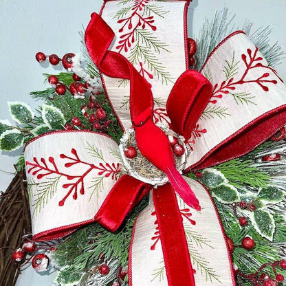 Cardinal Rustic Christmas Wreath Decor for Front Door Office Holiday Decorations Christmas Cardinal Decor Gifts Traditional Christmas Colors