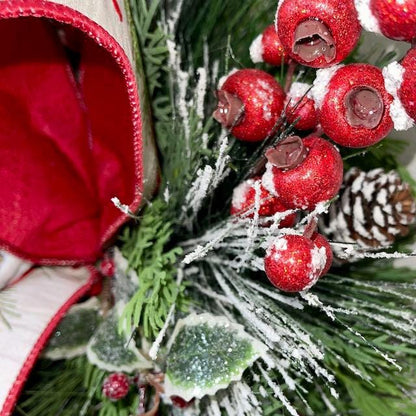 Cardinal Rustic Christmas Wreath Decor for Front Door Office Holiday Decorations Christmas Cardinal Decor Gifts Traditional Christmas Colors