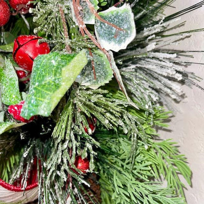 Cardinal Rustic Christmas Wreath Decor for Front Door Office Holiday Decorations Christmas Cardinal Decor Gifts Traditional Christmas Colors
