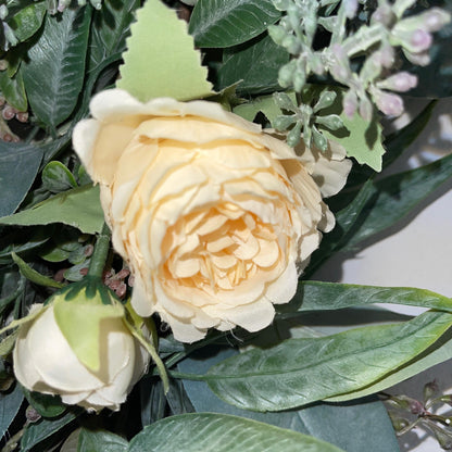 Everyday Wreath for Front Door Eucalyptus Wreath With Cream Florals Greenery Modern Farmhouse Decor Office Decorations Spring Summer Decor