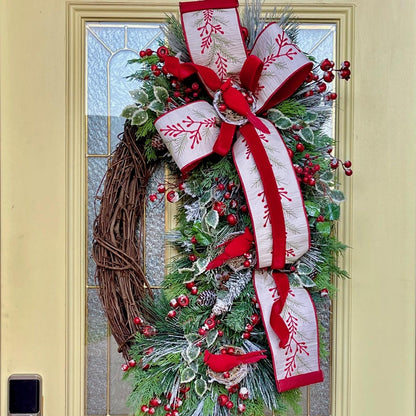 Cardinal Rustic Christmas Wreath Decor for Front Door Office Holiday Decorations Christmas Cardinal Decor Gifts Traditional Christmas Colors