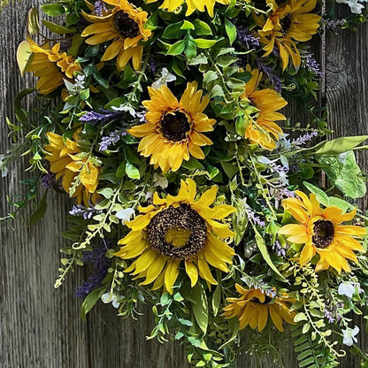 Sunflower Grapevine Wreath for Front Door Decor Handcrafted Home Decor Fall Harvest Rustic Decor Summer Spring Indoor Outdoor Farmhouse