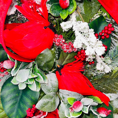 Cardinal Rustic Christmas Wreath Decor for Front Door Office Holiday Decorations Christmas Cardinal Decor Gifts Traditional Christmas Colors