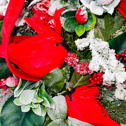 Cardinal Rustic Christmas Wreath Decor for Front Door Office Holiday Decorations Christmas Cardinal Decor Gifts Traditional Christmas Colors