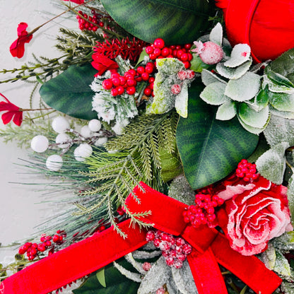 Cardinal Rustic Christmas Wreath Decor for Front Door Office Holiday Decorations Christmas Cardinal Decor Gifts Traditional Christmas Colors