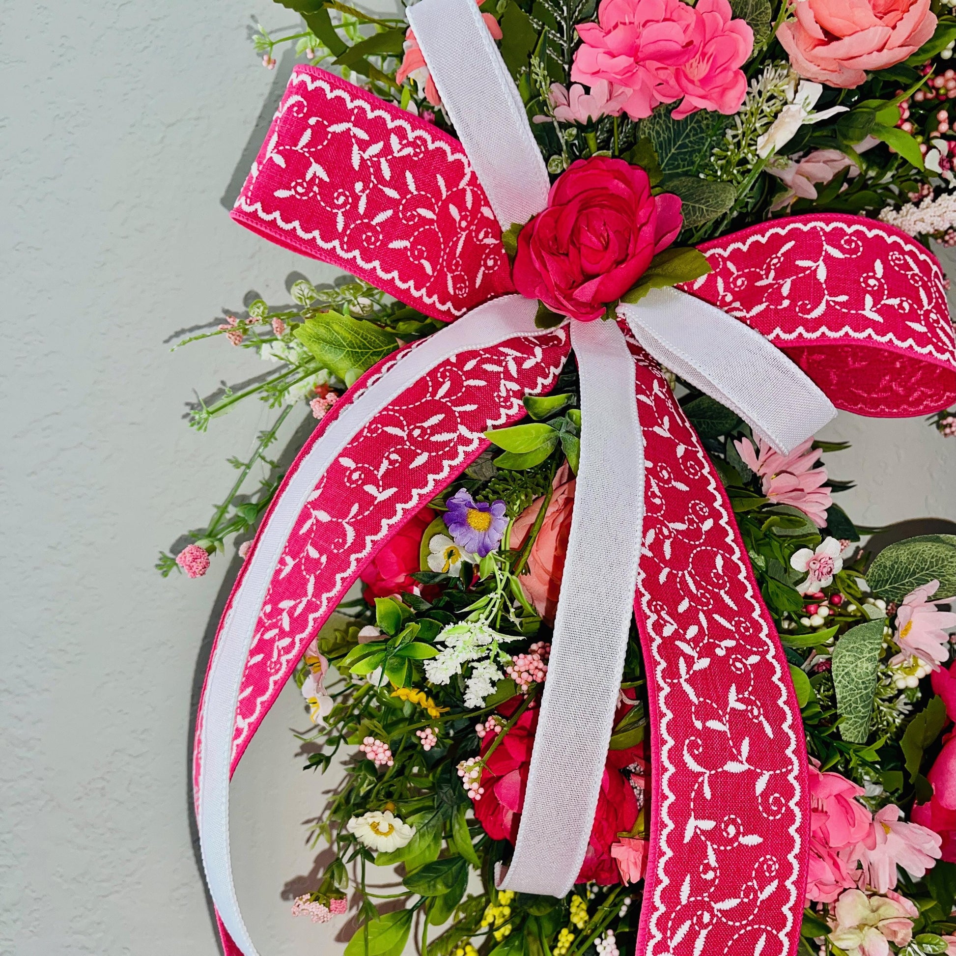 Spring Bunny Rabbit Wreath Everyday Floral Wreath Home Decor Spring Decor Outdoor Indoor Summer