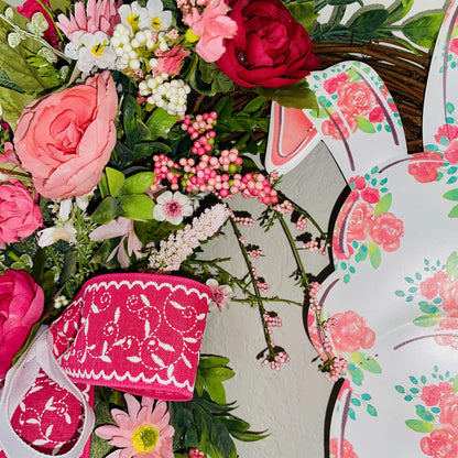 Spring Bunny Rabbit Wreath Everyday Floral Wreath Home Decor Spring Decor Outdoor Indoor Summer