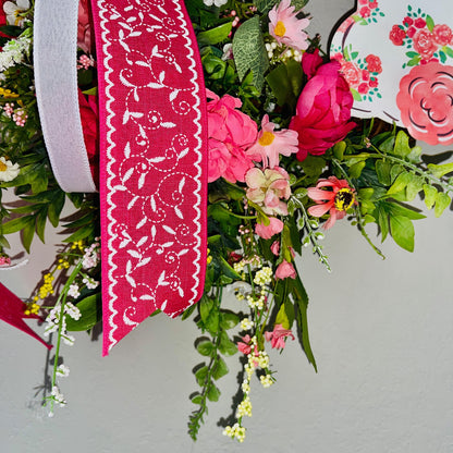 Spring Bunny Rabbit Wreath Everyday Floral Wreath Home Decor Spring Decor Outdoor Indoor Summer