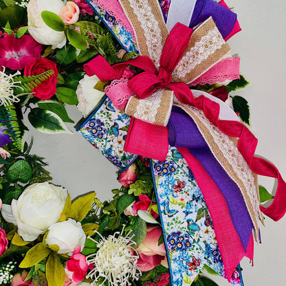 Floral Wreath for Front Door, Porch decor ideas, Gifts for Mother’s Day, Birthdays, or Weddings, Home Decorations, Farmhouse, Office Decor