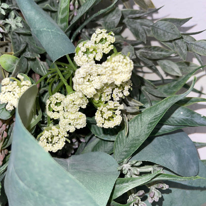 Everyday Wreath for Front Door Eucalyptus Wreath With Cream Florals Greenery Modern Farmhouse Decor Office Decorations Spring Summer Decor