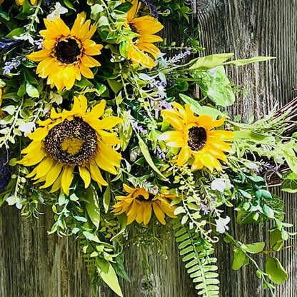 Sunflower Grapevine Wreath for Front Door Decor Handcrafted Home Decor Fall Harvest Rustic Decor Summer Spring Indoor Outdoor Farmhouse
