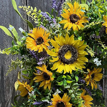 Sunflower Grapevine Wreath for Front Door Decor Handcrafted Home Decor Fall Harvest Rustic Decor Summer Spring Indoor Outdoor Farmhouse