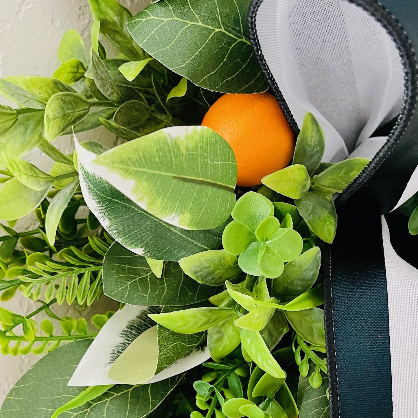 Orange Citrus Wreath for Kitchen or Front Door, Summer and Spring Decorations for Home or Office, Mother's Day Gift, Valentine's Day Gifts