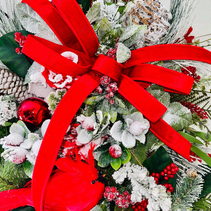 Cardinal Rustic Christmas Wreath Decor for Front Door Office Holiday Decorations Christmas Cardinal Decor Gifts Traditional Christmas Colors