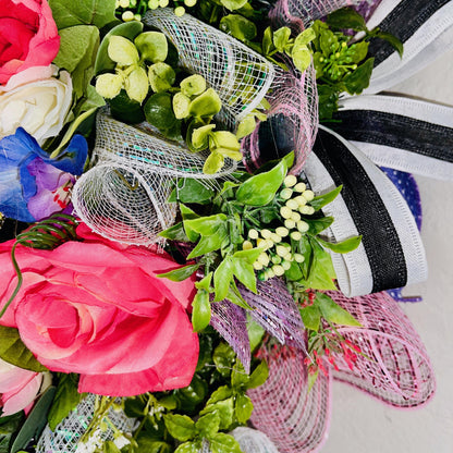 Easter Wreath for front door White Bunny Rabbit Decorations Gift Home Office Decor Handmade Indoor Outdoor Door Hanger