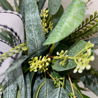 Elegant Everyday Greenery Wreath for Front Door, Entryway, or Mantle Rustic Farmhouse Door Decor Office Decorations Mother's Day Gifts