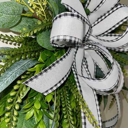 Elegant Everyday Greenery Wreath for Front Door, Entryway, or Mantle Rustic Farmhouse Door Decor Office Decorations Mother's Day Gifts