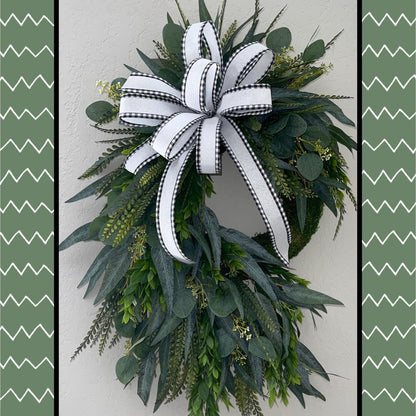 Elegant Everyday Greenery Wreath for Front Door, Entryway, or Mantle Rustic Farmhouse Door Decor Office Decorations Mother's Day Gifts