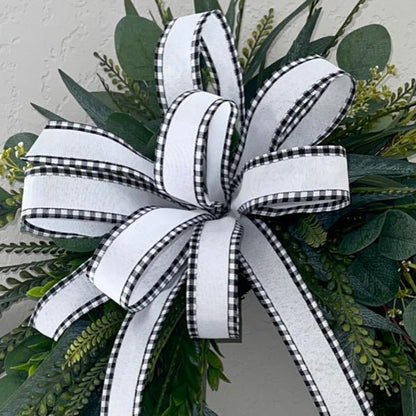 Elegant Everyday Greenery Wreath for Front Door, Entryway, or Mantle Rustic Farmhouse Door Decor Office Decorations Mother's Day Gifts