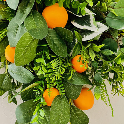 Orange Citrus Wreath for Kitchen or Front Door, Summer and Spring Decorations for Home or Office, Mother's Day Gift, Valentine's Day Gifts