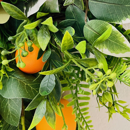 Orange Citrus Wreath for Kitchen or Front Door, Summer and Spring Decorations for Home or Office, Mother's Day Gift, Valentine's Day Gifts