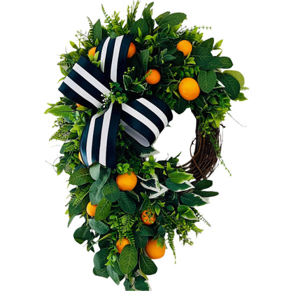 Orange Citrus Wreath for Kitchen or Front Door, Summer and Spring Decorations for Home or Office, Mother's Day Gift, Valentine's Day Gifts