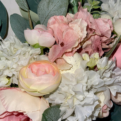 Easter egg wreath for front door, Spring floral decor, Easter egg decorations, Flower Wreath, Rustic Farmhouse, Porch decoration Ideas