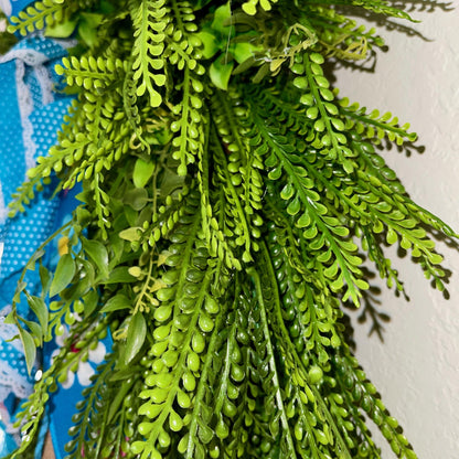 Beaded grass wreath for front door, Year round front door decor, Spring Easter decorations, Rustic farmhouse wreath, Spring home decor Ideas