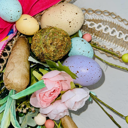 Easter Bunny wreath for font door, Rustic spring bunny for home decor, Farmhouse-style Easter door decor, Boxwood greenery, Easter Ideas