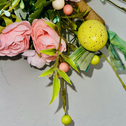 Easter Bunny wreath for font door, Rustic spring bunny for home decor, Farmhouse-style Easter door decor, Boxwood greenery, Easter Ideas