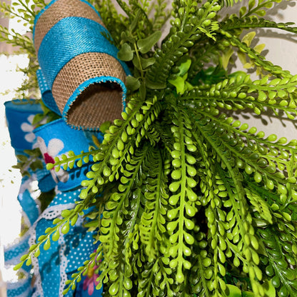 Beaded grass wreath for front door, Year round front door decor, Spring Easter decorations, Rustic farmhouse wreath, Spring home decor Ideas