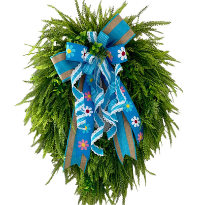 Beaded grass wreath for front door, Year round front door decor, Spring Easter decorations, Rustic farmhouse wreath, Spring home decor Ideas