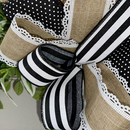 Everyday Wreath for Front Door, Farmhouse Welcome Wreath, Neutral Wreath, Greenery Wreath Decor, All Year Decorations, Year Round Decor