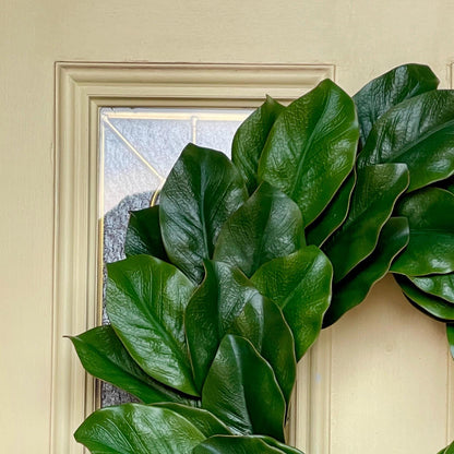 Realistic Magnolia Wreath for front door. Artificial Magnolia Wreath, Year Round Decor for home, All Season door Decor. Housewarming gift