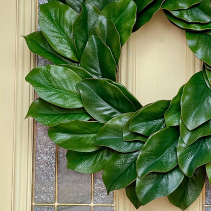 Realistic Magnolia Wreath for front door. Artificial Magnolia Wreath, Year Round Decor for home, All Season door Decor. Housewarming gift