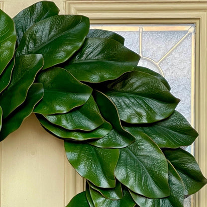 Realistic Magnolia Wreath for front door. Artificial Magnolia Wreath, Year Round Decor for home, All Season door Decor. Housewarming gift