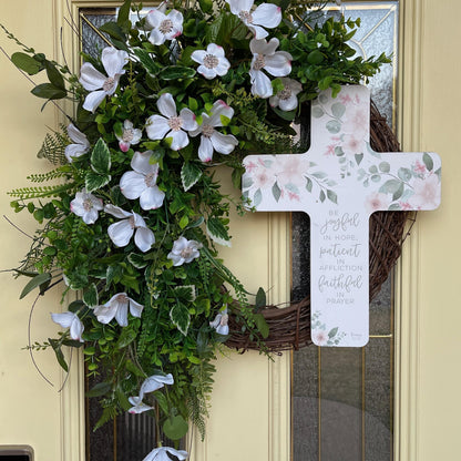 Dogwood Wreath for front door, Christian Easter door wreath, Easter Decorations, Home Decor, Spring Wreath, Church Decorations for hallway