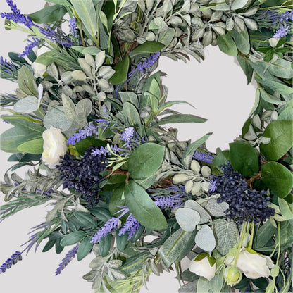 Everyday Lavender Wreath for Front Door, White floral decor, Rustic Farmhouse Wreath, Decorations for Easter, Home & wall decor, Lavender