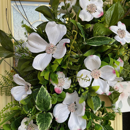 Dogwood Wreath for front door, Christian Easter door wreath, Easter Decorations, Home Decor, Spring Wreath, Church Decorations for hallway