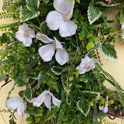 Dogwood Wreath for front door, Christian Easter door wreath, Easter Decorations, Home Decor, Spring Wreath, Church Decorations for hallway
