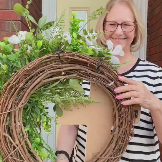 Dogwood Wreath for front door, Christian Easter door wreath, Easter Decorations, Home Decor, Spring Wreath, Church Decorations for hallway