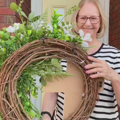 Dogwood Wreath for front door, Christian Easter door wreath, Easter Decorations, Home Decor, Spring Wreath, Church Decorations for hallway